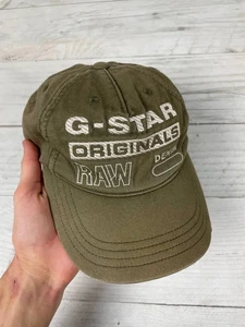 Vintage G Star Raw Big Logo Cap Mützen Distressed Y2K Herren Grün - Bild 1 von 7