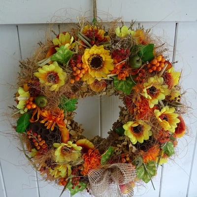 Türkranz Kränze Dekokränze Türdekoration Kranz Dekokranz Sonnenblumen Herbst - Bild 1 von 4