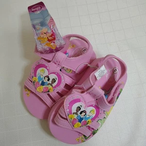 DISNEY SANDALS (SMALL 5-6) PINK TODDLER Snow White Tiana Cinderella adjustable - Picture 1 of 6