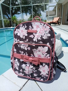 Mochila de pañales para bebé Laura Ashley acolchada floral negra rosa - Imagen 1 de 18