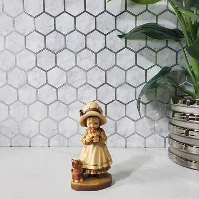 Anri Wood Carved Figurine 4 1/4" Daydreaming Sarah Kay Limited Edition #2289 - Image 1 of 4