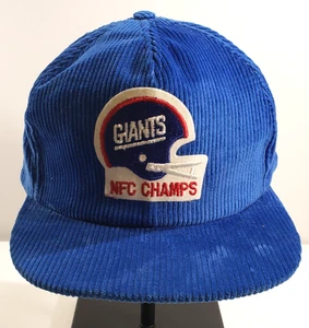 AJD NFL New York Giants NFC Champs Corduroy Snapback Blue Vintage Adult Size OS - Picture 1 of 13