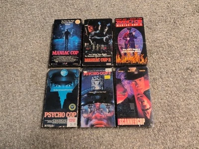 Maniac Cop Psycho Cop Scanner Cop VHS Tape Lot Horror Slasher Action - Image 1 of 4