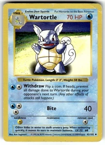 Wartortle 042/102 Base Set (Shadowless) Regular HP/Crease - Picture 1 of 2
