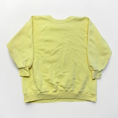 Sudadera Raglán Vintage Amarillo Pálido Mediana Años 70 80 Envejecida Desteñida Gimnasio Foto 1 de 4