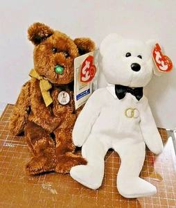 Beanie Baby Bären FIFA Japan Korea 2002 + Olympia mit schwarzer Fliege - Bild 1 von 5