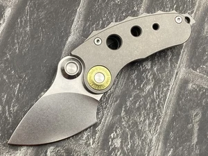 TwoSun MINI StoneWash D2 TC4 Titanium Klappmesser Taschenmesser Flipper TS417-D2-TI - Bild 1 von 11