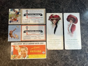 Lot Of 5 Vintage Ink Blotter Advertising Cards Skelgas Electrical & Plumbing - Picture 1 of 21