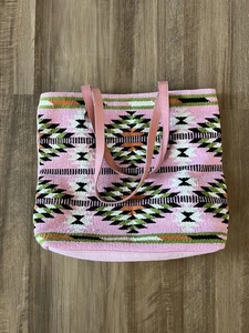 Myra Bolso Rosa Azteca Bolso de Mano Mujer Algodón Cuero Cartera de Hombro Boho Suroeste - Imagen 1 de 10