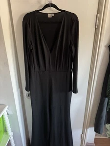 ASOS Design Women's Black Long Sleeve Full Length Dress/ Gown Size 20 Plus Size - Picture 1 of 6