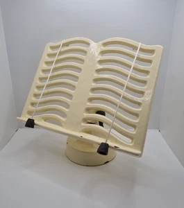 Cast Iron Book Stand Rare White Cream Enamel Vintage Cookbook Holder Kitchenware - Imagen 1 de 15