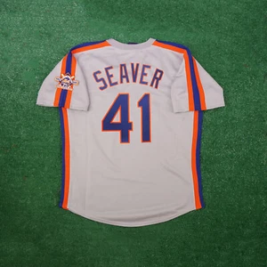 Tom Seaver 1986 New York Mets Grey Road Cooperstown Men's Jersey w/ 25th Patch - Picture 1 of 6