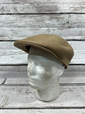 VTG Christys' London Tan Men's Wool Felt Newsboy Cabbie Flat Hat Cap - Sz 7 1/2 - Image 1 of 4