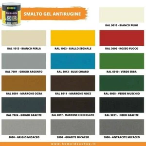 GEL ANTIRUGGINE PITTURA SMALTO VERNICE  per ferro e manufatti metallici 750 ml - Foto 1 di 1