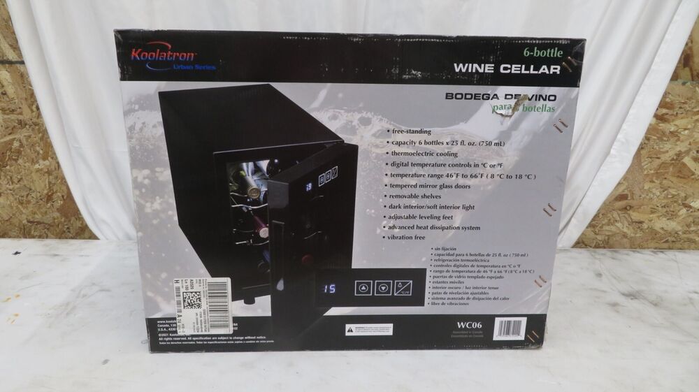 Koolatron - 6 Bottle Wine Cellar/Cooler - Tabletop Wine Fridge WC06 - Brand New