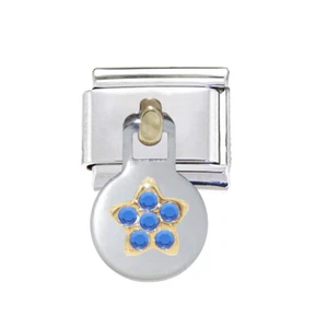 Estrella con piedras azules colgante dije italiano - se adapta a 9 mm pulseras de dije italiano - Imagen 1 de 1