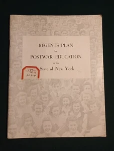 Regents Plan for Postwar Education in the State of New York Manual 1944 VG - Picture 1 of 12