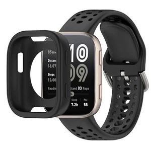 Funda protectora de silicona para Amazfit Bip 6 con correa integrada negra - Imagen 1 de 6