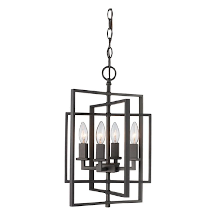 Trans Globe El Capitan 14" 4 Light Indoor Pendant, Rubbed Oil Bronze - 10594ROB - Image 1 of 1