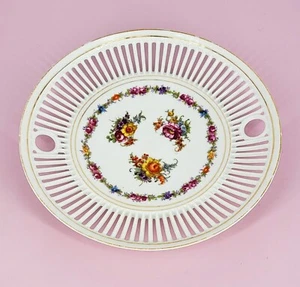 MCM Union K Netz Bone China Teller Fingerlöcher Goldrand Tschecho-Slowakei - Bild 1 von 10
