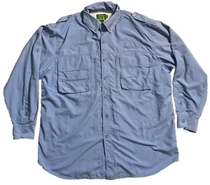 Cabela's Guide Wear Long Sleeve Nylon Vented Fishing Sport Blue Shirt XL - Picture 1 of 3