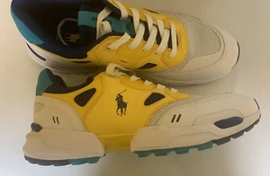 POLO RALPH LAUREN Herren Schnürschuhe Jogger Turnschuhe WEISS/GELB/ROY US 13D - Bild 1 von 3