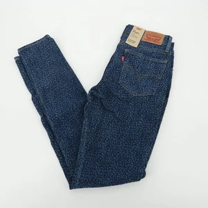 Levi’s 711 Womens Leopard Print Skinny Blue Jeans 25×30 NWT $59.50 - Picture 1 of 5