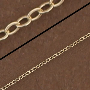 Gold Baby Cable Chain, 1ft, Small Dainty Oval,Jewelry Design,Gold Filled,1218F - Picture 1 of 3