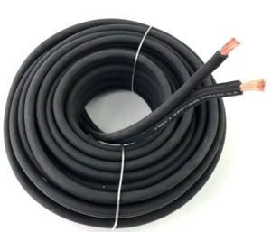 Black 12 AWG True Gauge 25 FT Pure Copper Marine Car Audio Speaker Cable Wire - Picture 1 of 11