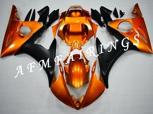 Matte Black Orange ABS Injection Mold Bodywork Fairing Kit Panel For YZF R6 2005 - Picture 1 of 7