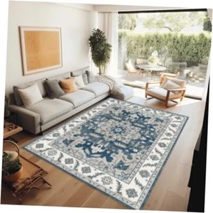 Boho Area Rugs 9x12,Washable Soft Large Area Rug Bedroom Under King 9'x12' Blue - Picture 1 of 7