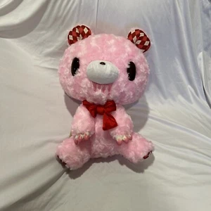 Düsterer Teddybär 519 rosa Plüschtier weiches Kuscheltier Puppe Band Argyle Kawaii - Bild 1 von 12