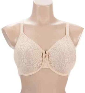 NEW Wacoal 851205 Halo Lace Molded Underwire Bra with J-Hook 34D Sand - Picture 1 of 3