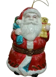 Santa Claus Musical Trinket Box with Moving Scene Reindeer Pulling Sleigh 4.5" - Picture 1 of 9
