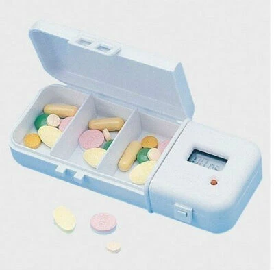 Pillenerinnerung Aufbewahrungsbox elektronischer Alarm tragbare Tasche Medikamente Alarm Etui - Bild 1 von 3