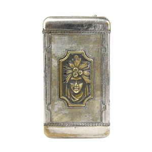 Antiguo Art Nouveau para mujer con tocado y ciervo estuche Vesta caja fuerte a juego - Imagen 1 de 6