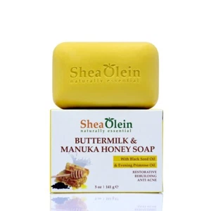 Shea Olein Buttermilch & Manuka Honig Seife mit Schwarzkümmelöl & Abend, 6er Pack - Bild 1 von 3