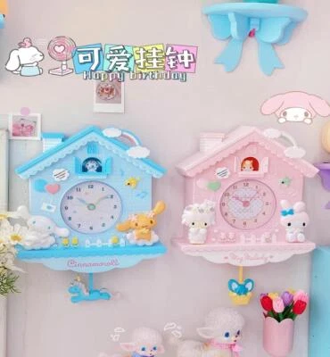 Cinnamoroll My Melody Pom Pom Purin Reloj de Pared Reloj Péndulo Reloj Colgante Foto 1 de 4