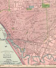 1901 Antique BUFFALO New York City Street Map of Buffalo Gallery Wall Art 857