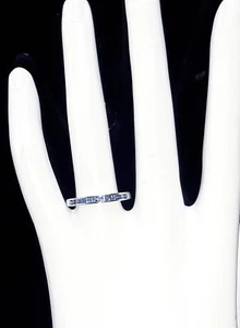 WINSOME ANILLO DE SEDA 925 SOLO CORTE DE DIAMANTE ZAFIRO NATURAL CALENTADO - - Imagen 1 de 2