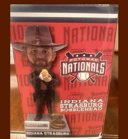 2019 Nationals STEPHEN STRASBURG Bobblehead POTOMAC BOBBLE Indiana Jones SGA Cover