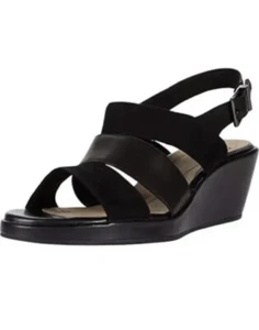 Clarks UN PLAZA GO donna nero combi pelle scamosciata taglia UK 6,5 D EUR 40 - Foto 1 di 8