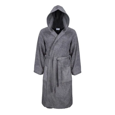 Thistle Egyptian Cotton Luxury Soft Bathrobe Dressing Gown Hooded