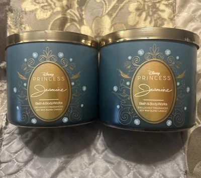 2  Bath & Body Works DISNEY PRINCESS JASMINE  3  Wick Scented Candles NEW - Image 1 of 4