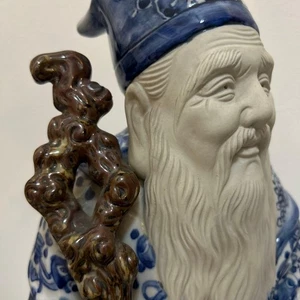 Estatua japonesa Sometsuke de 18,8 pulgadas de alto del dios Kutani Ware - Imagen 1 de 14