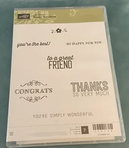 Stampin' Up!  Simply Wonderful~Gummistempelset~Neu! Blumen-Sprüche - Bild 1 von 3