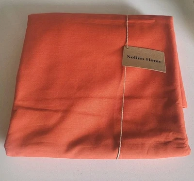 Solino Home linen tablecloth 60" x 120", orange terracotta - Image 1 of 4