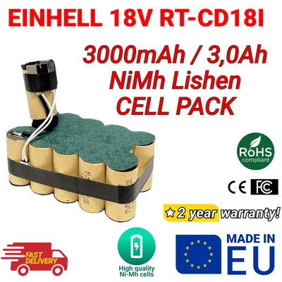 Ni-Mh Akkupack für Einhell RT-CD18I 18V 3000 mAh - Bild 1 von 4