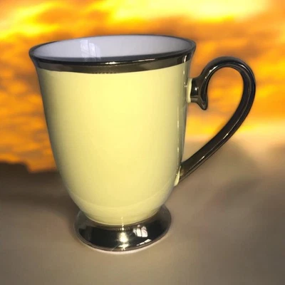 GRACE TEAWARE Fine Porcelian Solid Yellow Tea/Coffee Cup/Mug Gold Rim & Handle - Image 1 of 4