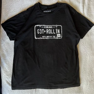 Nickelback 2023 Tour T Shirt Get Rollin License Plate XL Black Rock Band Tee - Picture 1 of 8